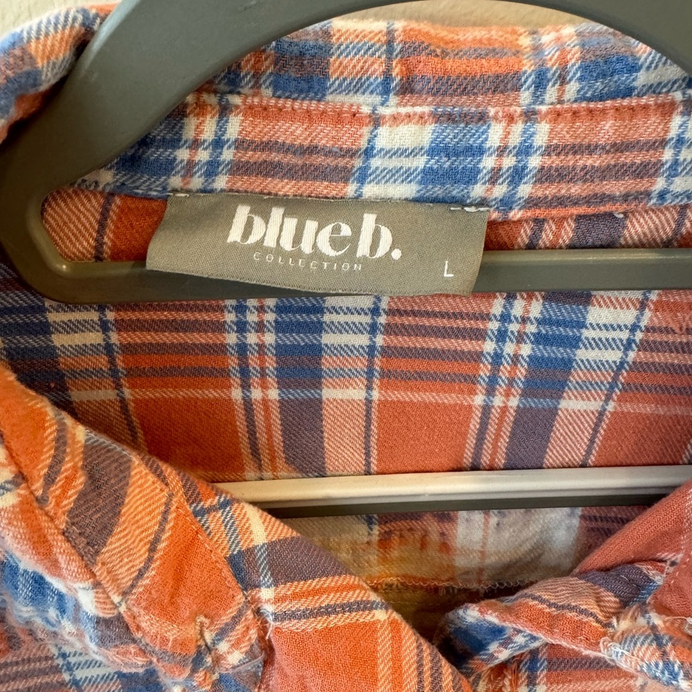Blueb Collection Sz L Soft Puffed Sleeve Flannel - Picture 6 of 7